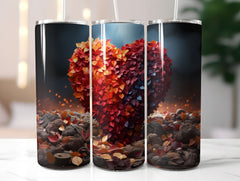 Leaf Pile Hearts Tumbler Wrap - CraftNest