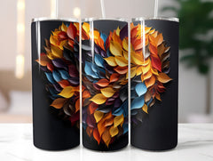 Leaf Pile Hearts Tumbler Wrap - CraftNest