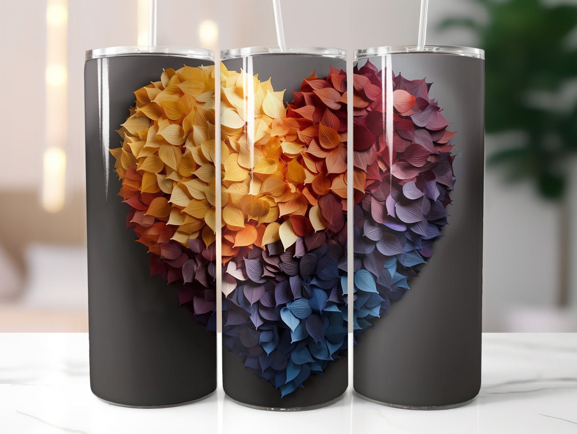 Leaf Pile Hearts Tumbler Wrap - CraftNest