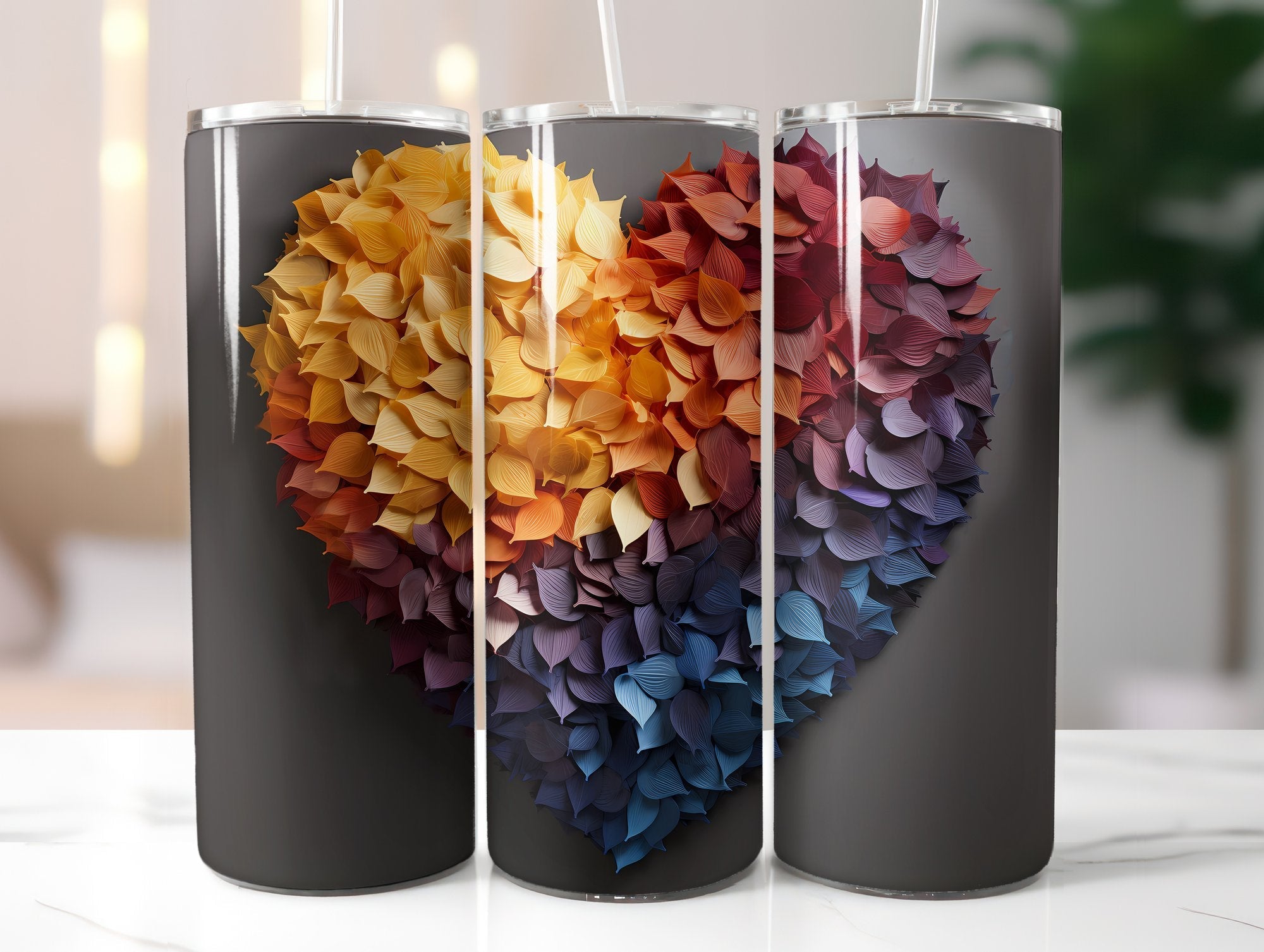 Leaf Pile Hearts Tumbler Wrap - CraftNest