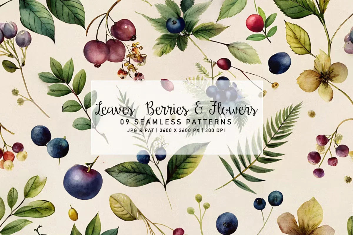 Leaves, Berries and Flowers - Tropical