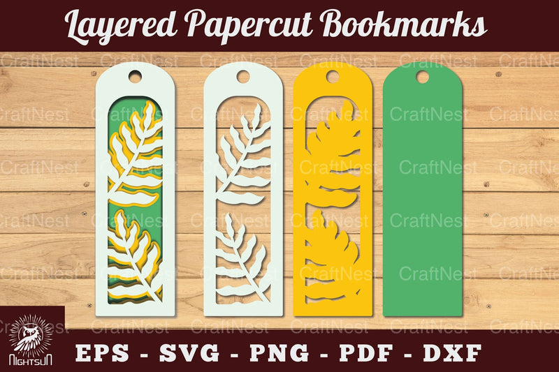 Leaves Bookmark SVG Bundle - CraftNest - Digital Crafting and Art