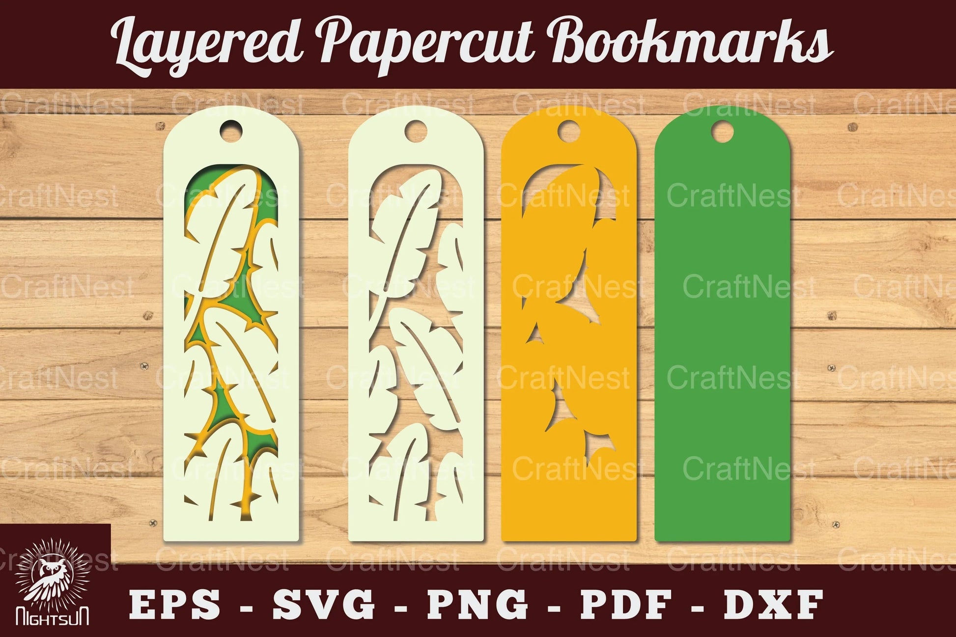 Leaves Bookmark SVG Bundle - CraftNest - Digital Crafting and Art