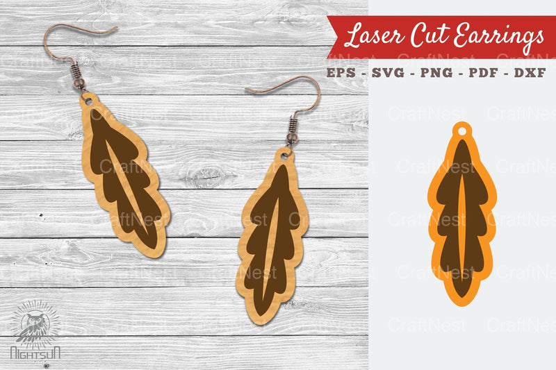 Leaves Laser Cut Earrings SVG Bundle - CraftNest - Digital Crafting and Art