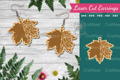 Leaves Laser Cut Earrings SVG Bundle - CraftNest - Digital Crafting and Art