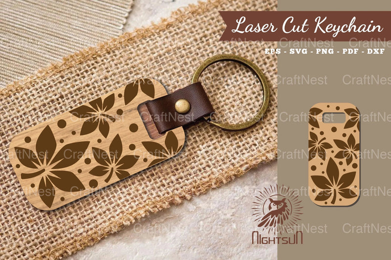 Leaves Laser Cut Keychain Design Bundle - CraftNest - Digital Crafting and Art