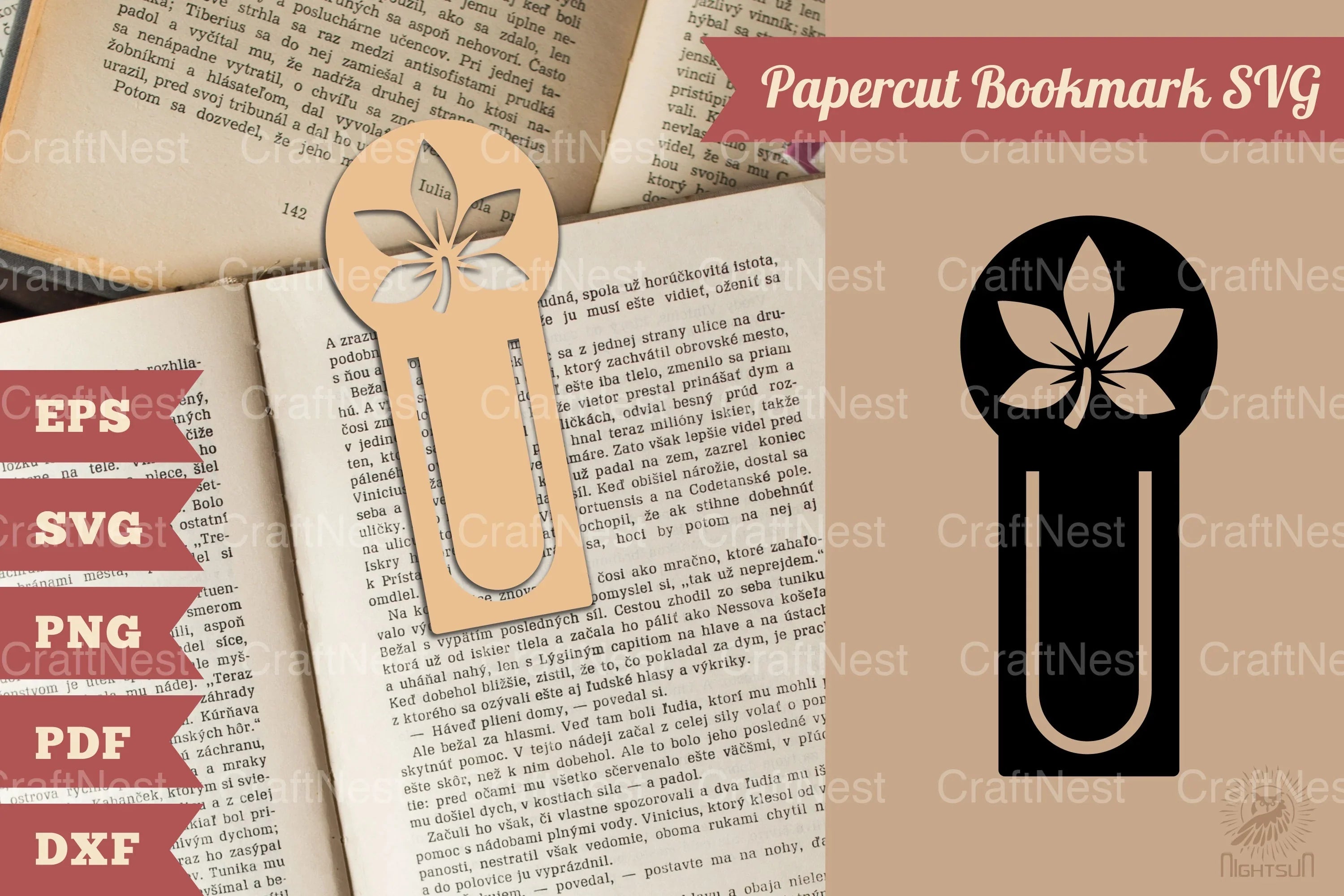 Papercut Leaves Bookmark SVG Bundle - CraftNest - Digital Crafting and Art