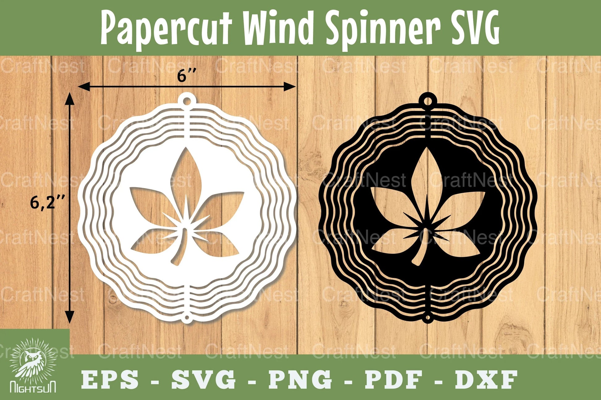 Leaves Papercut Wind Spinner SVG Bundle - CraftNest - Digital Crafting and Art