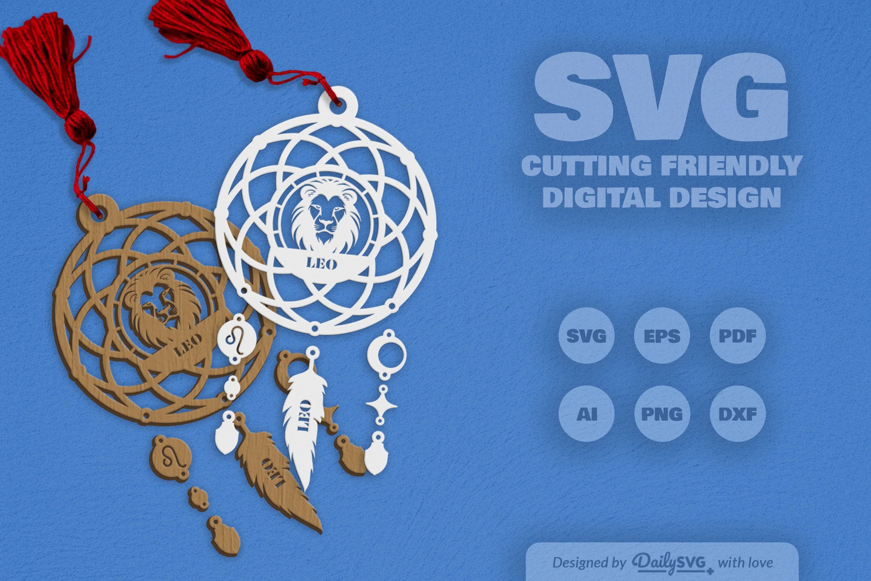 Leo Dream Catcher Set SVG Bundle 9 - CraftNest - Digital Crafting and Art