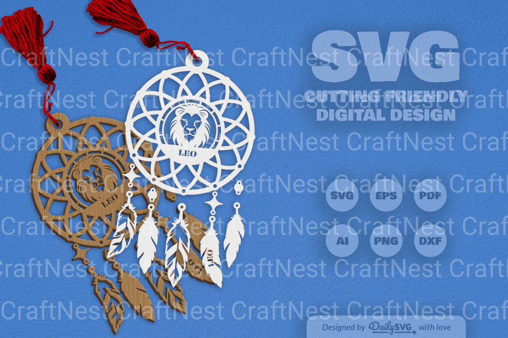 Leo Dream Catcher Set SVG Bundle 6 - CraftNest - Digital Crafting and Art