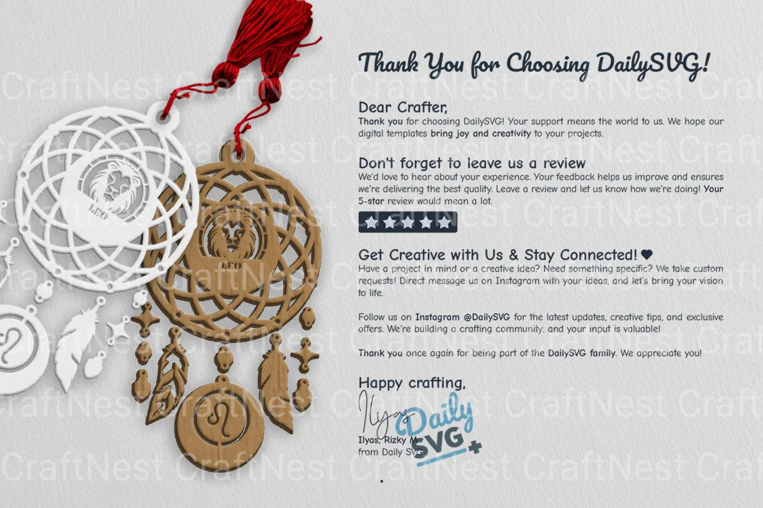 Leo Dream Catcher Set SVG Bundle 7 - CraftNest - Digital Crafting and Art