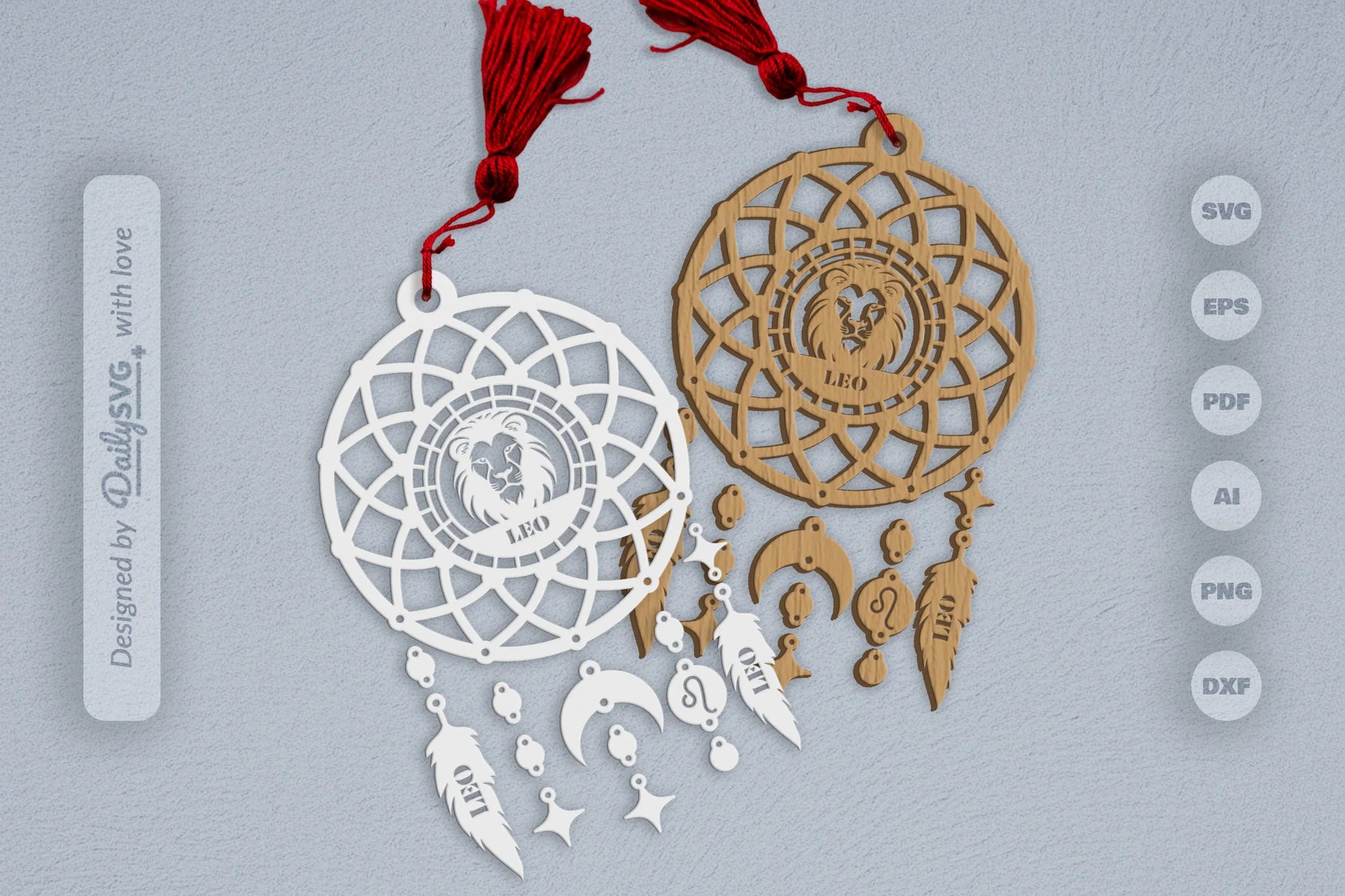 Leo Dream Catcher Set SVG Bundle 8 - CraftNest - Digital Crafting and Art