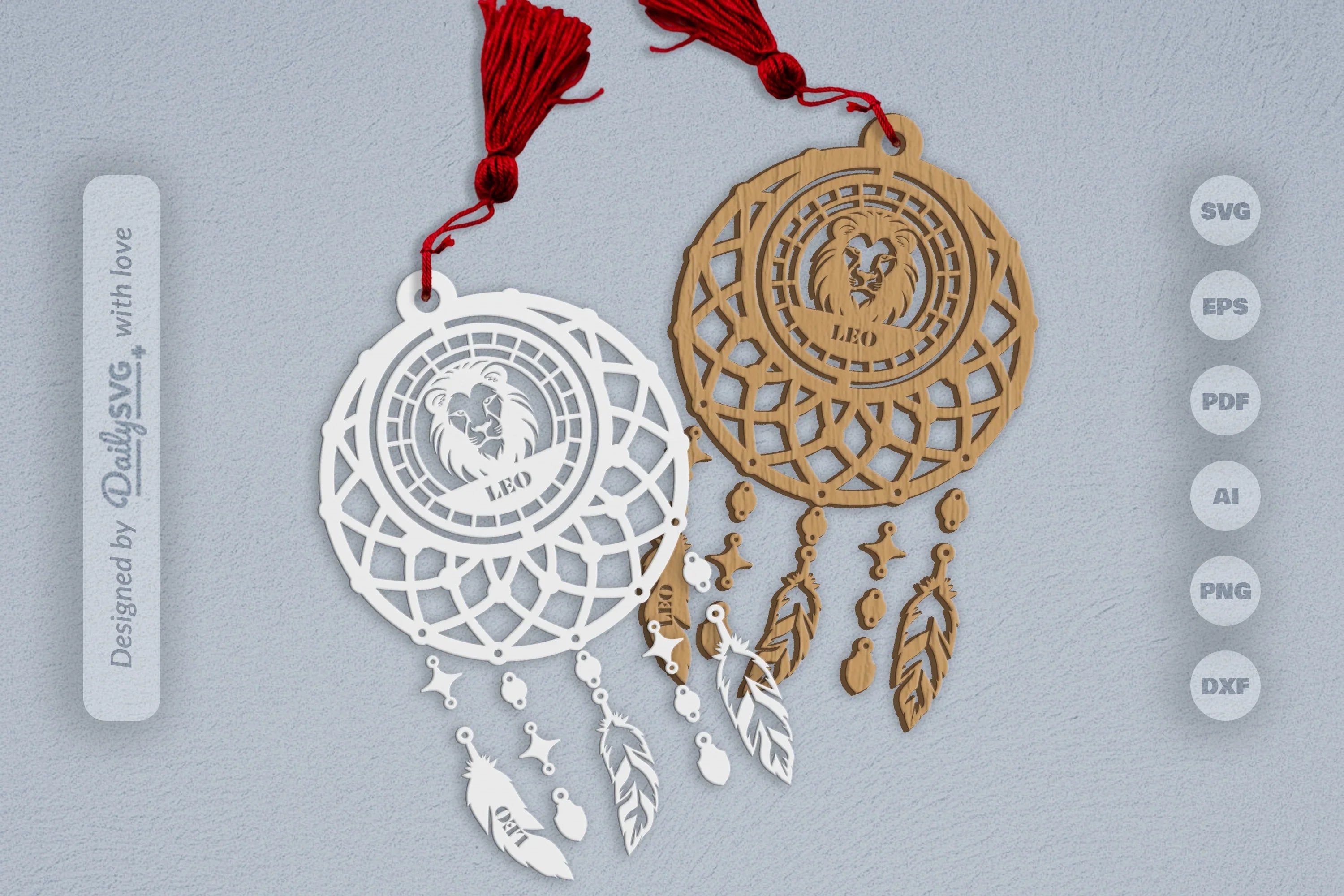 Leo Dream Catcher Set SVG Bundle 5 - CraftNest - Digital Crafting and Art