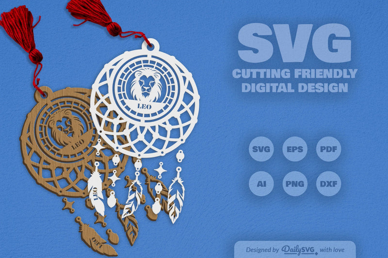 Leo Dream Catcher Set SVG Bundle 5 - CraftNest - Digital Crafting and Art