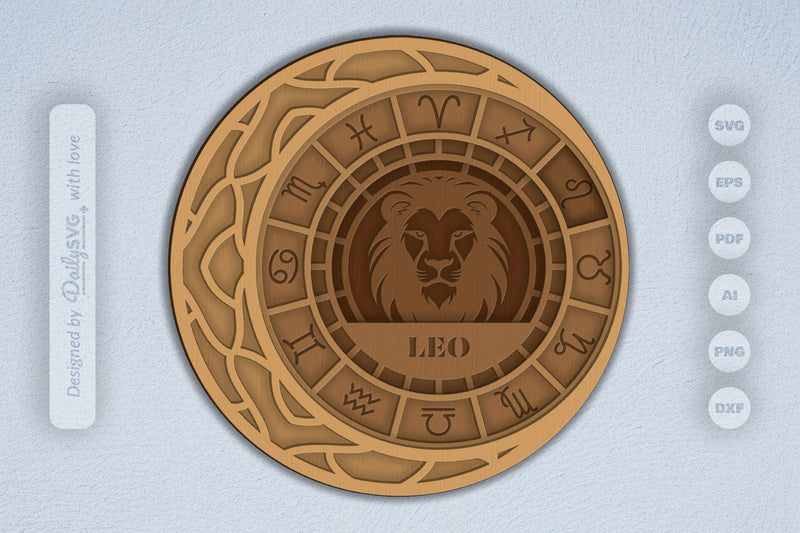 Leo Zodiac Laser Cut SVG Bundle - CraftNest - Digital Crafting and Art