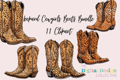 Leopard Cowgirl Boots Clipart Bundle - CraftNest - Digital Crafting and Art