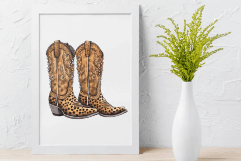 Leopard Cowgirl Boots Clipart Bundle - CraftNest - Digital Crafting and Art