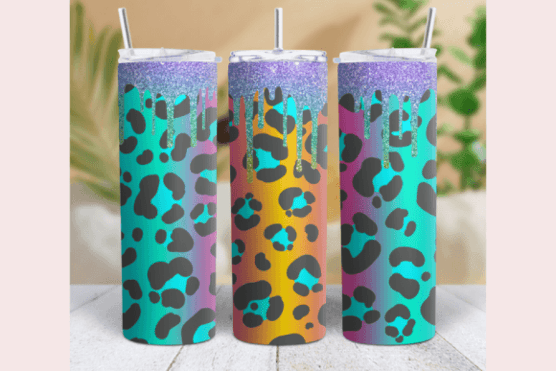 Leopard Glitter Drippy Tumbler Wrap Bundle - CraftNest - Digital Crafting and Art