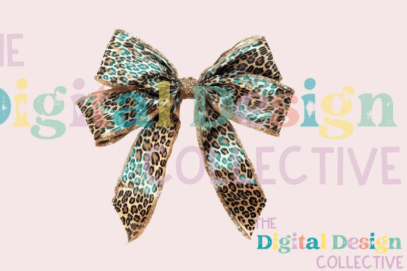 Leopard Turquoise Western Coquette Bow Clipart Bundle - CraftNest - Digital Crafting and Art