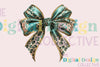 Leopard Turquoise Western Coquette Bow Clipart Bundle