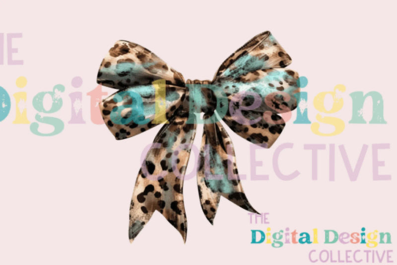 Leopard Turquoise Western Coquette Bow Clipart Bundle - CraftNest - Digital Crafting and Art