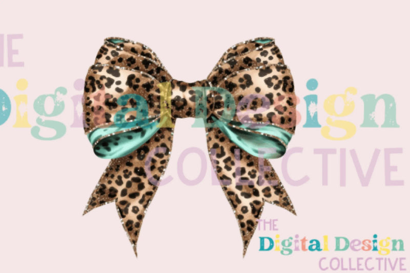 Leopard Turquoise Western Coquette Bow Clipart Bundle - CraftNest - Digital Crafting and Art