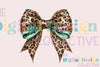 Leopard Turquoise Western Coquette Bow Clipart Bundle