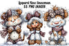 Leopard Bow Snowman Clipart Bundle