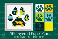 Leopard Footprint 3D Layered Papercut Clipart Bundle - CraftNest - Digital Crafting and Art