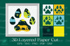 Leopard Footprint 3D Layered Papercut Clipart Bundle
