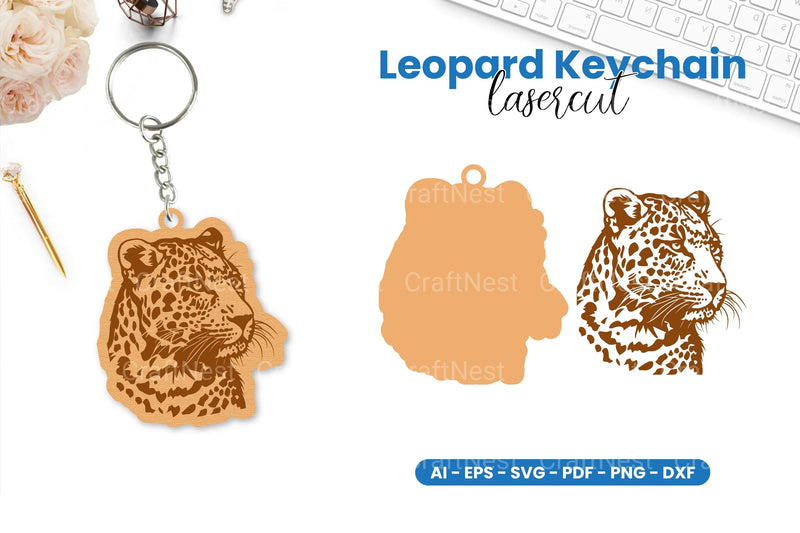 Leopard Keychain Lasercut Clipart Bundle - CraftNest - Digital Crafting and Art