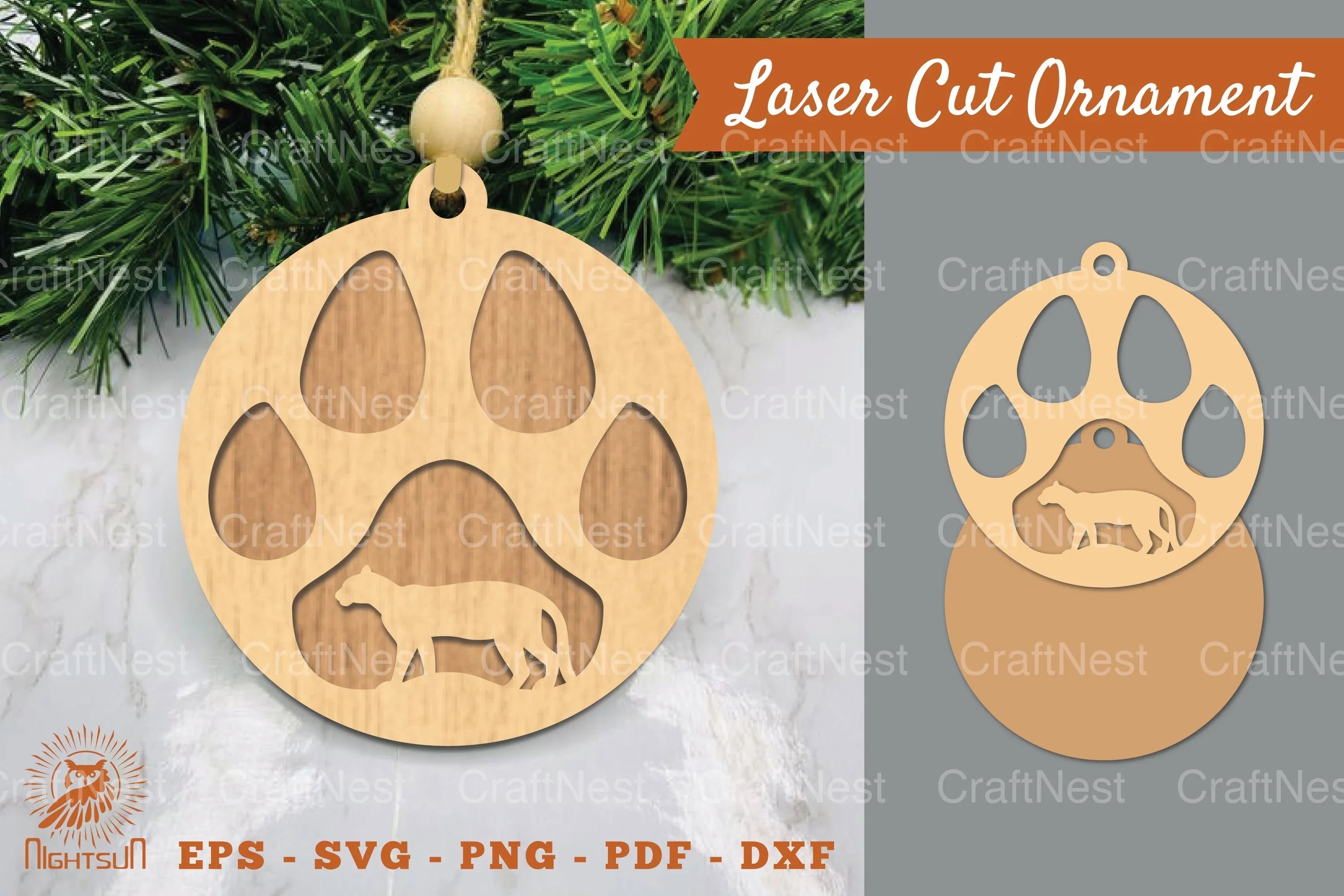 Leopard Paw Laser Cut Ornament Clipart Bundle - CraftNest - Digital Crafting and Art