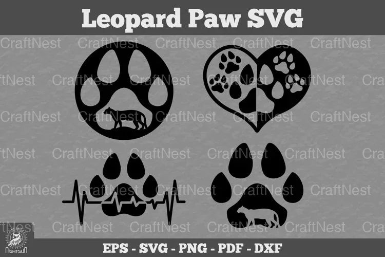 Leopard Paw SVG Animal Clipart Bundle - CraftNest - Digital Crafting and Art