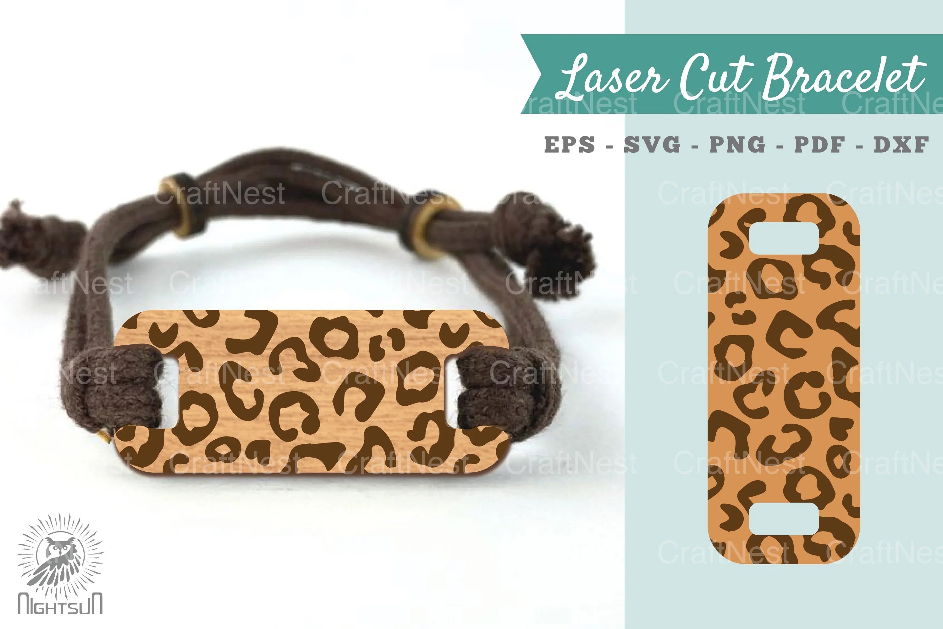 Leopard Texture Laser Cut Bracelet Design Bundle - CraftNest - Digital Crafting and Art