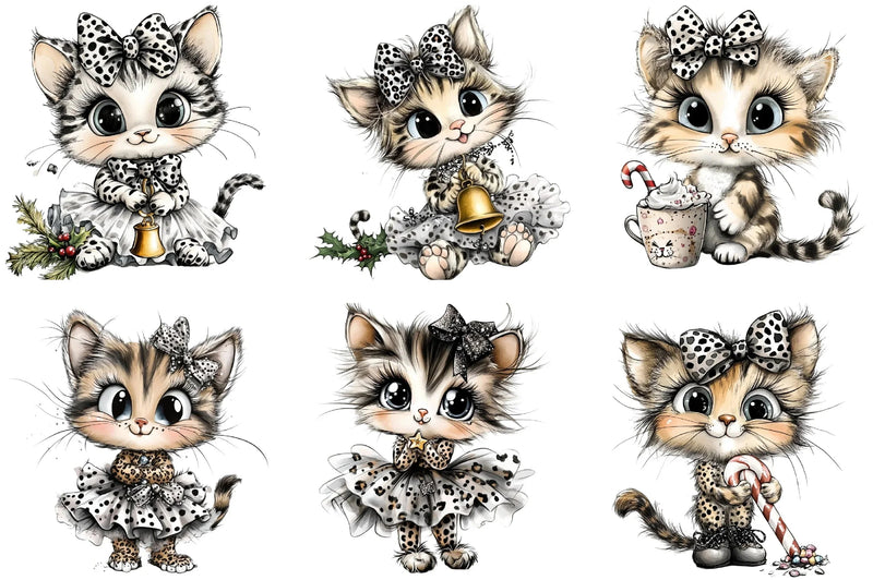 Leopard Print Cat Clipart Bundle - CraftNest - Digital Crafting and Art