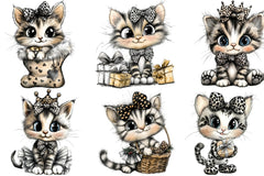 Leopard Print Cat Clipart Bundle - CraftNest - Digital Crafting and Art