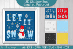 Let it Snow 3D Shadow Box Layered Papercut SVG Bundle - CraftNest - Digital Crafting and Art