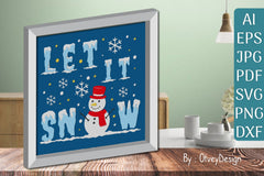 Let it Snow 3D Shadow Box Layered Papercut SVG Bundle - CraftNest - Digital Crafting and Art