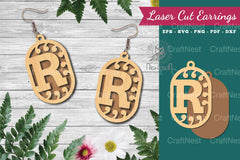 Letter R Laser Cut Earrings Design Bundle - CraftNest - Digital Crafting and Art