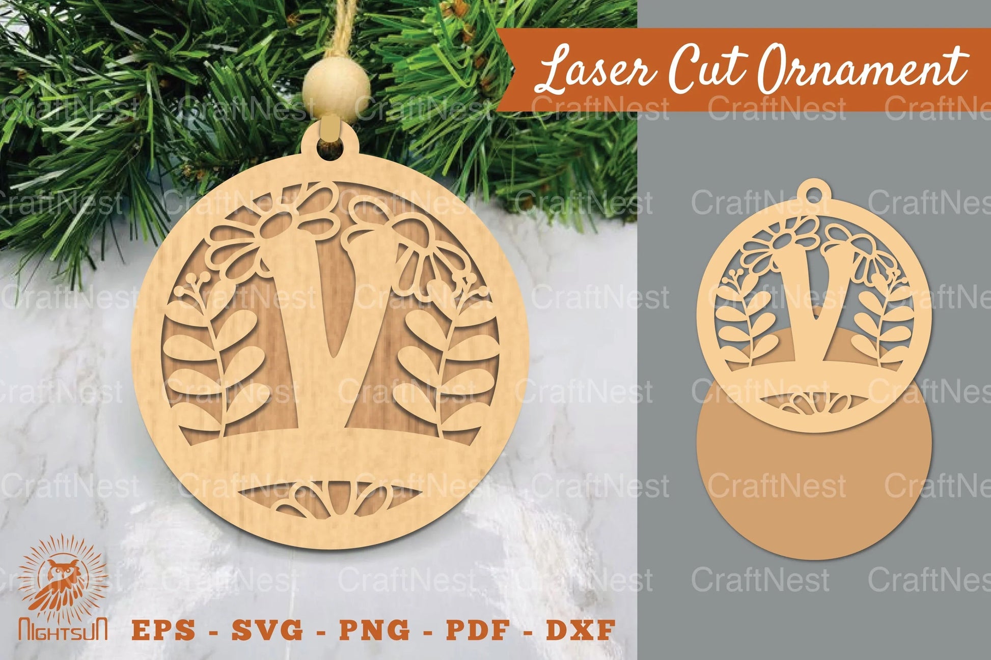 Letter V Laser Cut Ornament Clipart Bundle - CraftNest - Digital Crafting and Art