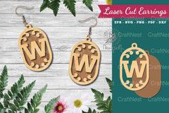 Letter W Laser Cut Earrings - Jewelry Design - CraftNest - Digital Crafting and Art