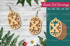 Letter X Laser Cut Earrings Design Bundle - CraftNest - Digital Crafting and Art