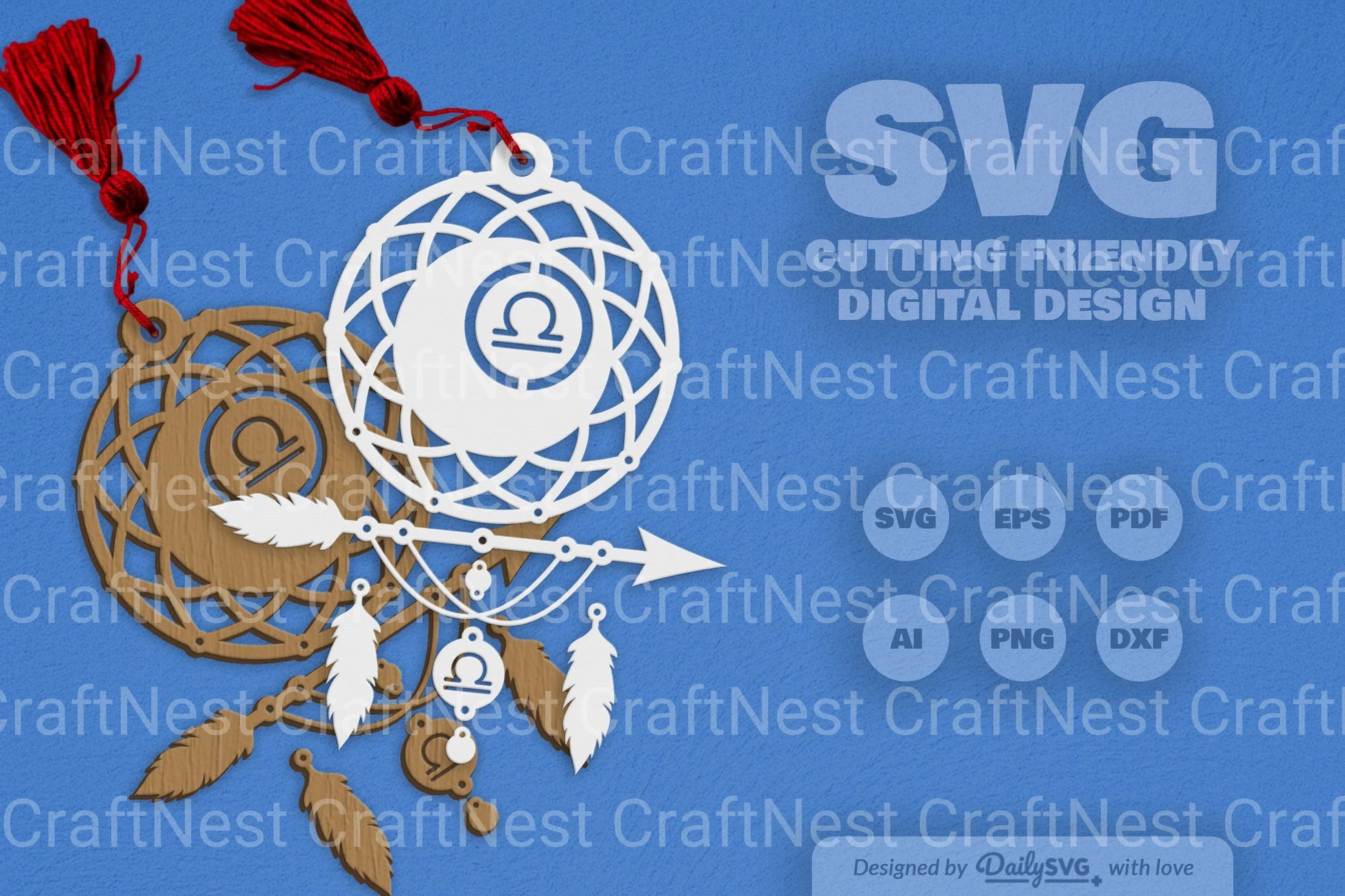 Libra Dream Catcher Laser Cut Clipart Set - CraftNest - Digital Crafting and Art