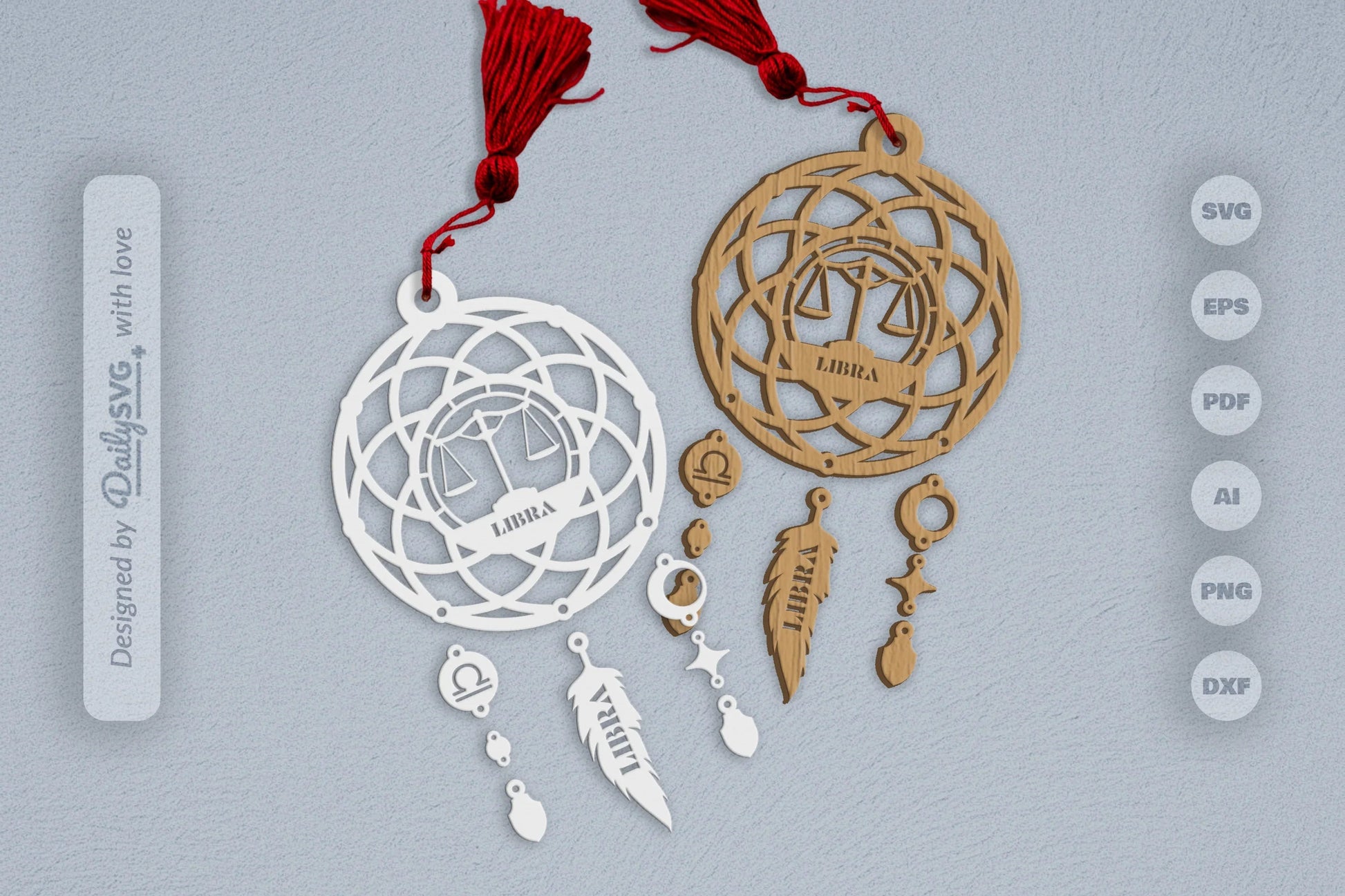 Libra Dream Catcher Set SVG Bundle 8 - CraftNest - Digital Crafting and Art