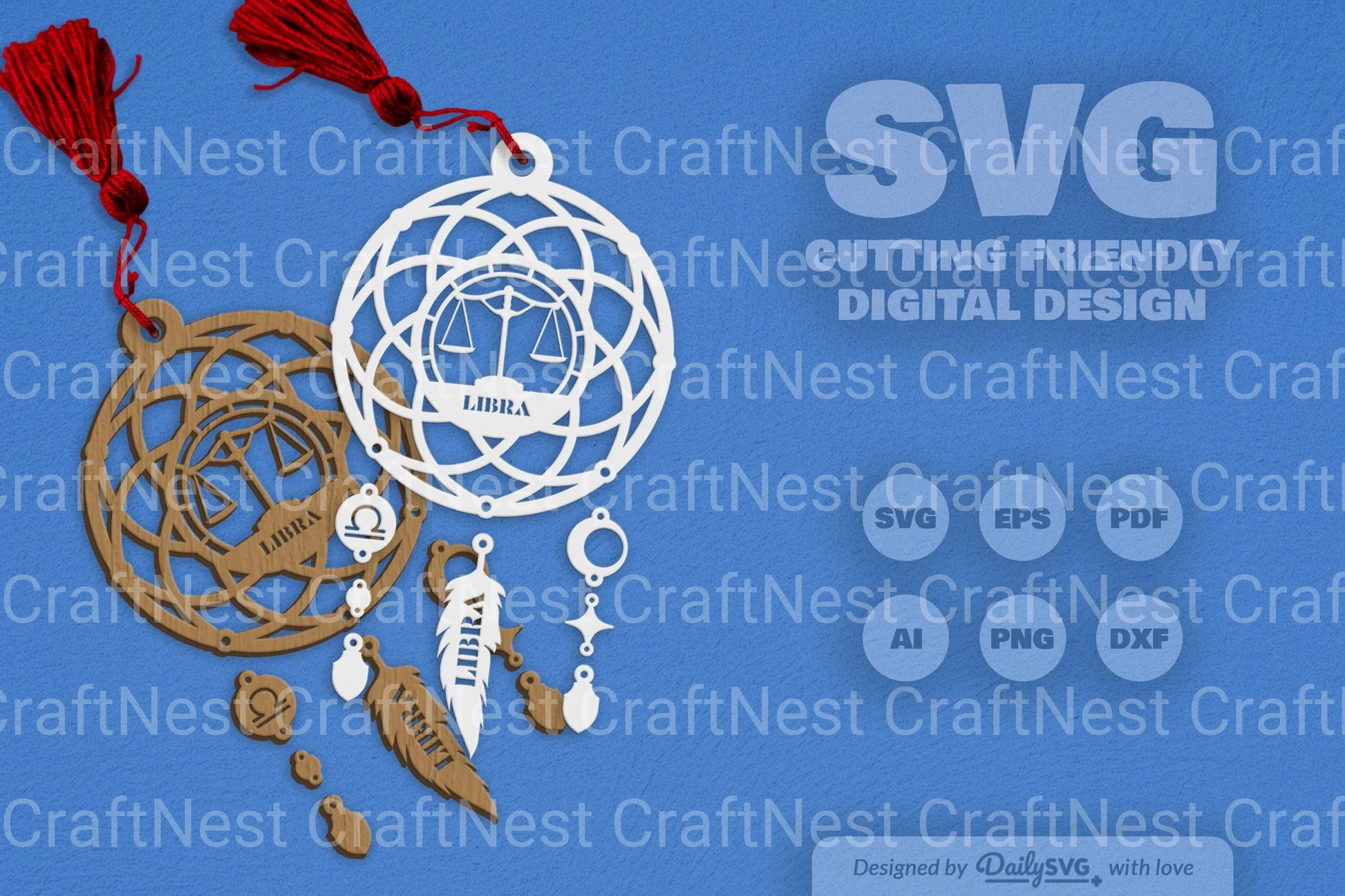 Libra Dream Catcher Laser Cut Clipart Set - CraftNest - Digital Crafting and Art