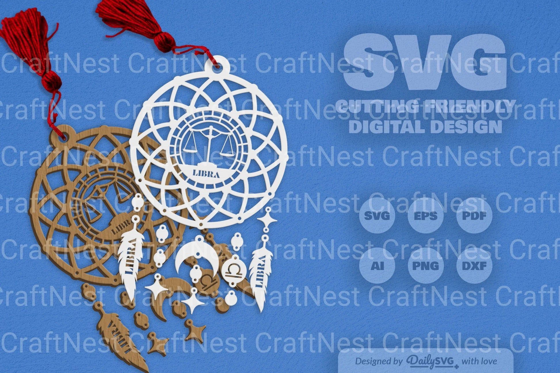 Libra Dream Catcher Laser Cut Clipart Set - CraftNest - Digital Crafting and Art