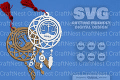 Libra Dream Catcher Laser Cut Clipart Set - CraftNest - Digital Crafting and Art