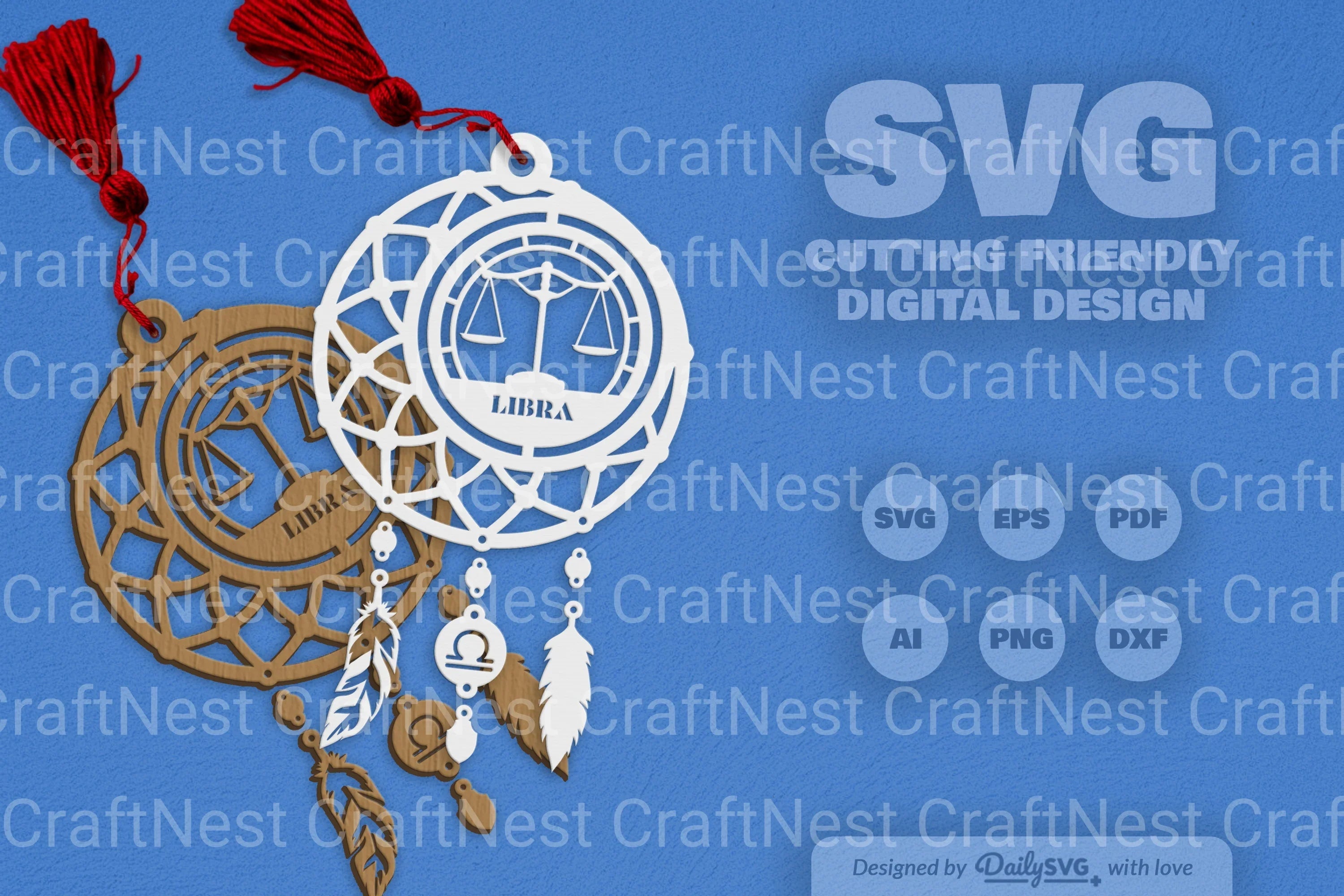 Libra Dream Catcher Laser Cut Clipart Set - CraftNest - Digital Crafting and Art