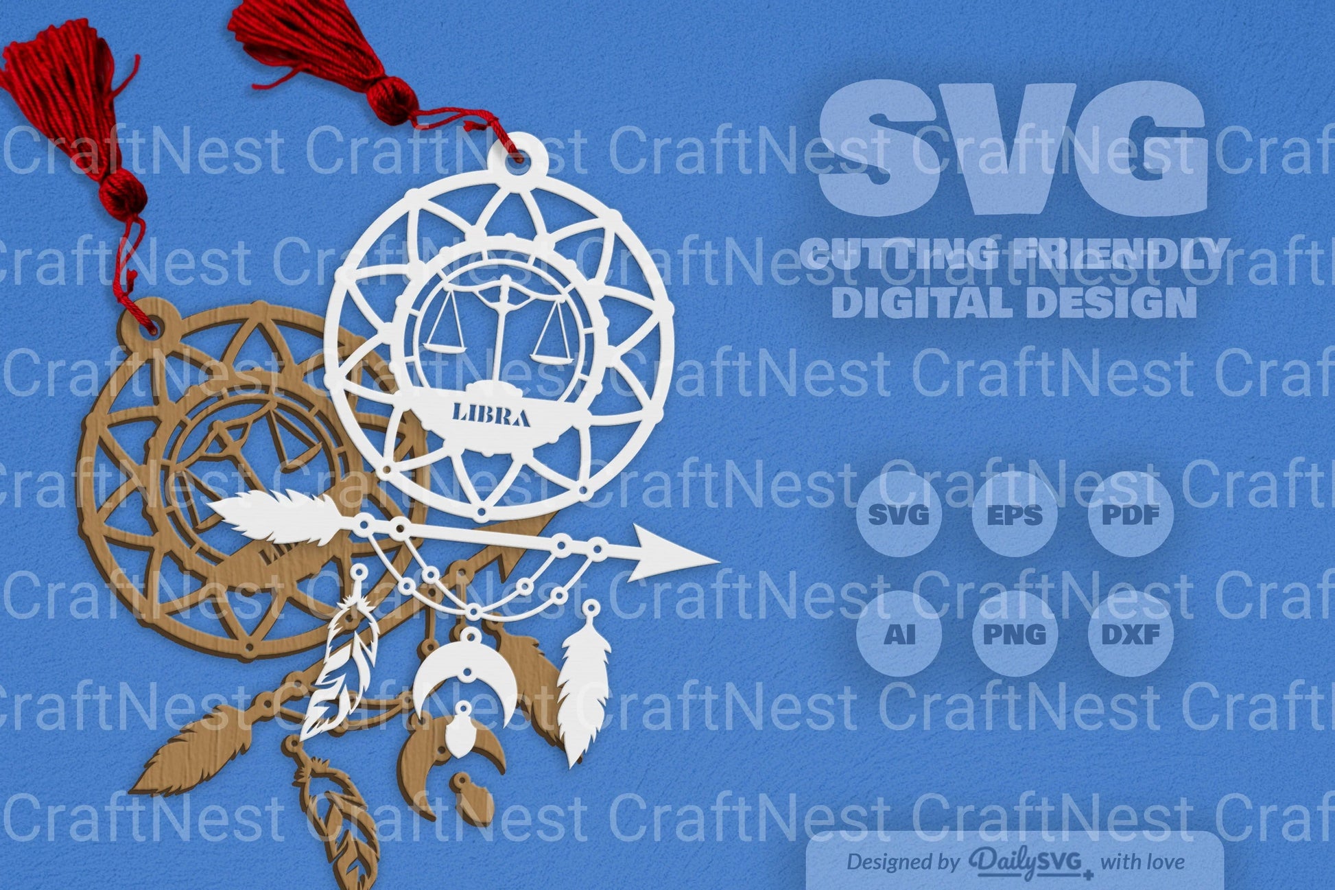 Libra Dream Catcher Laser Cut Clipart Set - CraftNest - Digital Crafting and Art