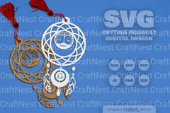Libra Dream Catcher Laser Cut Clipart Set - CraftNest - Digital Crafting and Art